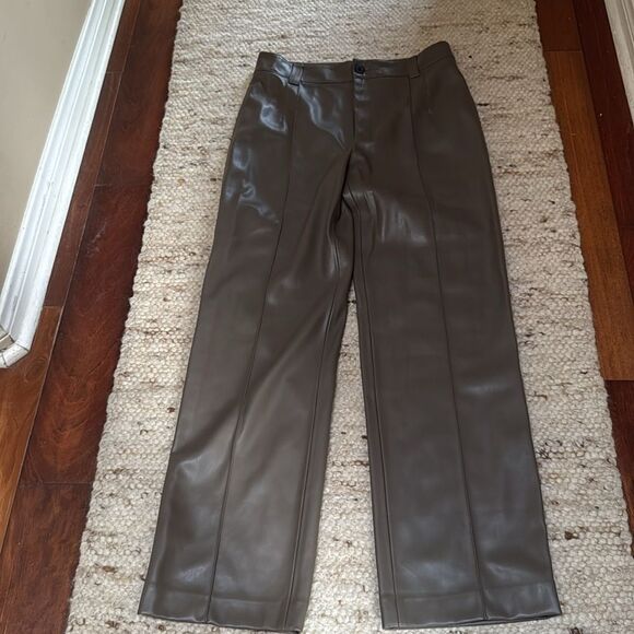 ZARA Faux Leather Trouser Pants Large - Picture 9 of 11